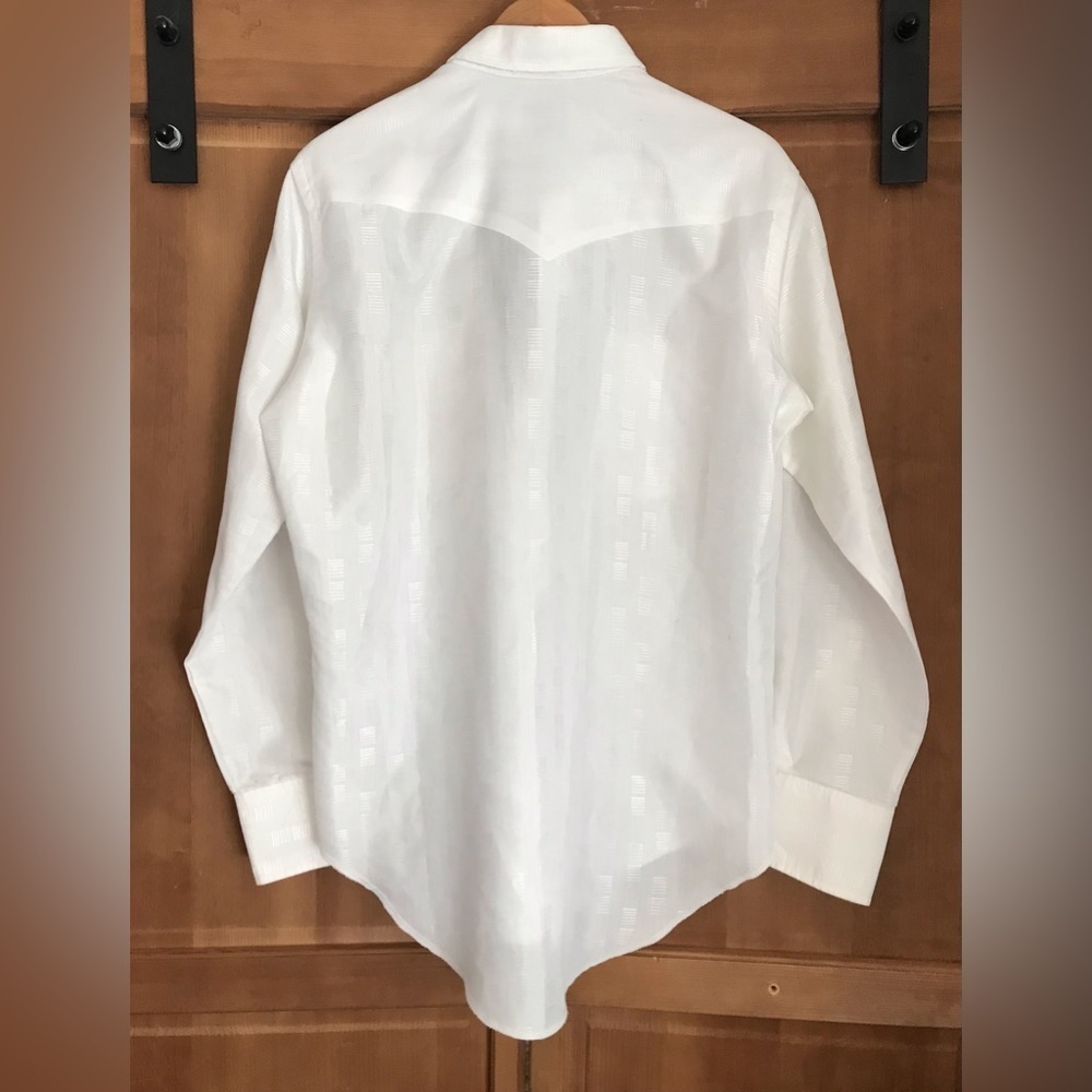 Vintage Wrangler Western Button Down Long Tails Dress Shirt Size 16-34 - Picture 3 of 7